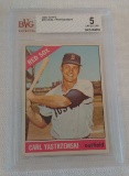 Vintage 1966 Topps Baseball Card #70 Carl Yastrzemski Yaz Red Sox HOF Beckett GRADED 5 EX