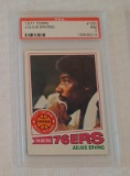 Vintage 1977-78 Topps NBA Baseball Card #100 Dr J Julius Erving 76ers PSA GRADED 7 NRMT Gray Back