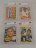 4 Vintage 1965 Topps Baseball Card Lot Beckett GRADED Tug McGraw RC Alou SP Downing Mets Team