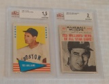 2 Vintage Ted Williams Beckett GRADED Card Lot 1961 Fleer Nu Card Scoops Red Sox HOF Beckett GRADED