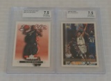 2 BGS GRADED 7.5 Rookie Card Pair 1997-98 Topps Tim Duncan & 2003-04 Upper Deck MVP Dwayne Wade