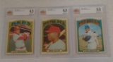 3 Vintage 1972 Topps Baseball Beckett GRADED Card Lot Concepcion Allen Motton