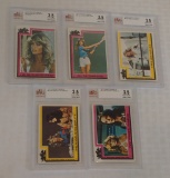 5 Vintage 1977 Charlie's Angels Non Sport Card Lot Beckett GRADED 3.5 VG+ Farrah Fawcett Rookie RC