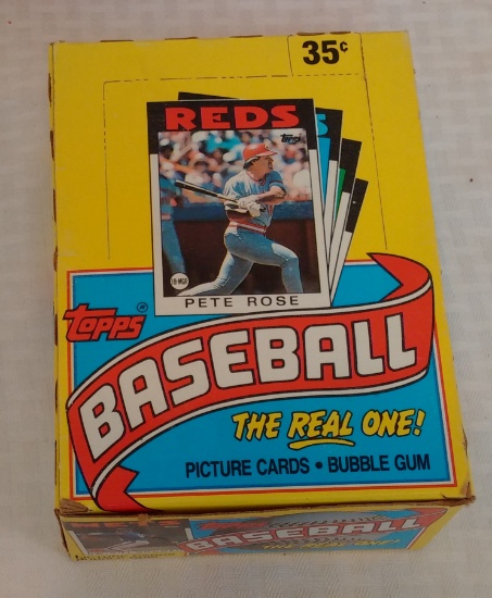 Vintage 1986 Topps MLB Baseball Complete Full Wax Box 36 Factory Sealed Packs Potential GEM MINTS