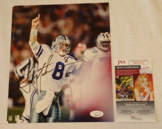 Troy Aikman Autographed Signed 8x10 Photo Cowboys HOF JSA COA