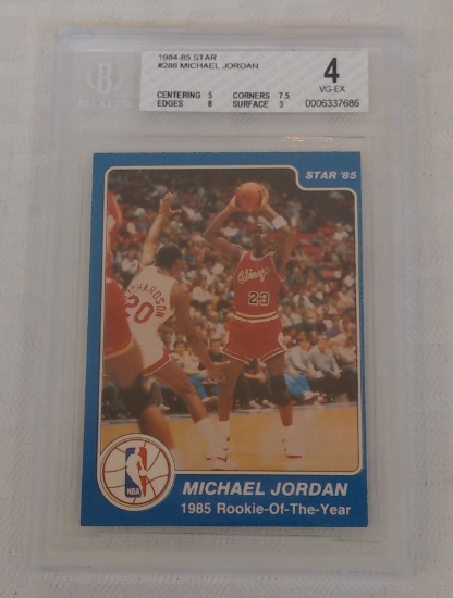 Vintagee 1984 1985 STAR NBA Basketball Card #288 Michael Jordan Bulls BGS GRADED 4 VG-EX Subs 7.5 8