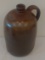 Large Stoneware Salt Glaze Jug Crock Decorative Handle 12'' Vintage Stamped