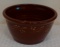 Vintage Brown Glaze Stoneware Bowl Crock Oven Ware Painted Design 6 1/2''