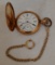 Vintage American Waltham Watch Co Pocket Watch Working Ticks w/ Chain Engraved Jewels