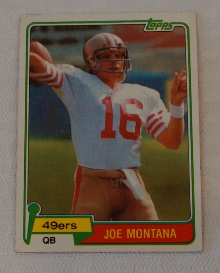 Key Vintage 1981 Topps NFL Football #216 Rookie Card RC Joe Montana 49ers HOF Solid Overall