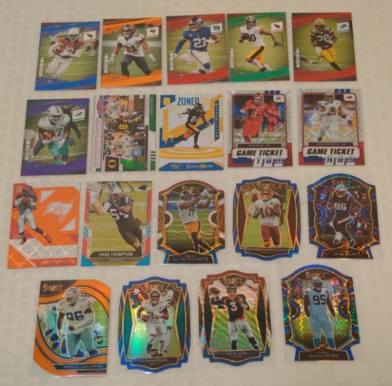 19 Modern Panini NFL Football Insert Card Lot Die Cut #'d Holland 15/23 Brown 23/25 Thompson 7/20