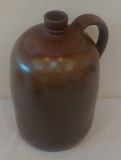 Large Stoneware Salt Glaze Jug Crock Decorative Handle 12'' Vintage Stamped