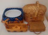 Vintage Longaberger Basket & Others Lot Large 1990s Signed Dresden Ohio