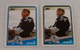 2 Vintage 1988 Topps NFL Football Rookie Card RC Pair Lot #327 Bo Jackson Color Variation Raiders