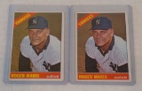 2 Vintage 1966 Topps Baseball Card Pair #365 Roger Maris Yankees MLB