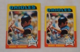 Vintage 1975 Topps Baseball Card Pair #50 Brooks Robinson Regular & Mini Orioles HOF