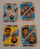 4 Vintage 1971 Topps NFL Football Game Insert Card Lot HOFers Unitas Namath Sayers Csonka