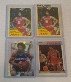 Dr J Julius Erving NBA Basketball Card Lot 1980s Topps 1987 Fleer HOF Prizm Ice Insert 76ers