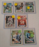 7 NFL Football 1989 Topps Traded Rookie Card Lot Stars HOFers Sanders Aikman Deion Harbaugh Peete