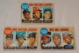 Vintage 1968 Topps Baseball Leader Card Lot #1 #2 #3 Clemente Aaron Kaline Yaz Cepeda