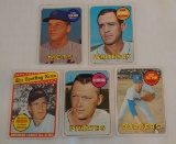5 Vintage 1969 Topps Baseball Star HOF Card Lot Seaver Brooks Sutton Bunning Aparicio