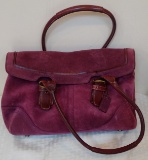 Coach Purse Handbag Bag Plum Purple Suede Lightly Used 10x14''