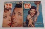 2 Vintage 1957 TV Guide Magazine Rare No Label Excellent Conditions Jackie Robinson