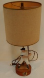 Vintage Unknown Maker 1950s Yankees Baseball Lamp Light Hartland Prototype? Wood Resin Mantle? 21''