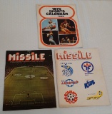 2 Vintage MISL Indoor Soccer Program Lot Missle w/ Unused 1975 Sports Calendar Stars
