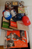 Misc Sports Collectibles Box Lot #1 Books Helmet Banks Mattingly Gehrig Topps Mugs