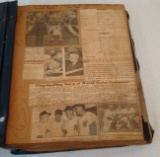 Vintage 1950 Fan Made Baseball Scrapbook Huge NY Yankees Newspaper Clippins Photos DiMaggio Yogi