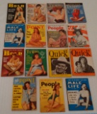 15 Vintage Small Magazine Lot 1950s Sexy Risque Quick Jet Point Bold Pose Tempo Male Life Weekly