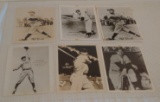 6 Vintage B/W 8x10 Baseball Photo Lot 1940s 1950s Joe DiMaggio Phil Rizzuto Team Premium Yankees HOF