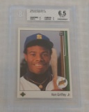 1989 Upper Deck Baseball #1 Ken Griffey Jr Rookie RC Mariners HOF BGS GRADED 6.5 NRMT Key Card