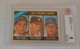 Vintage 1966 Topps Baseball Leader Card #223 Koufax Drysdale Cloninger Beckett GRADED 4 VG-EX BVG
