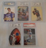 5 Peyton Manning NFL Football GRADED Card Lot PSA BGS Beckett Rookies Relic Insert Colts Broncos HOF