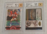 2 NFL Football Autographed Insert Card Charles White 66/300 & Dwight Clark BGS GRADED