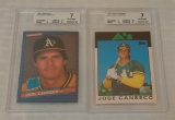 2 Jose Canseco Rookie Card Lot 1986 Donruss & Topps Traded BGS GRADED 7 NRMT A's MLB Baseball RC