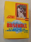 1990 Score Baseball Wax Box 36 Factory Sealed Packs Stars Rookies HOFers