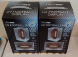 2 Ultra Pro Acrylic Storage Display Case UV Full Size NFL Football Autograph Display New Lot Pair