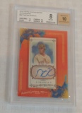 2010 Topps Allen Ginter Autographs Mini Card Dustin Pedroia Red Sox BGS GRADED 8 Auto 10