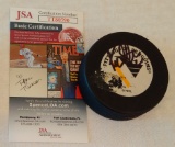 Kevin Stevens Autographed Signed NHL Hockey Puck Penguins Logo JSA COA