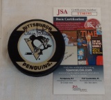 Craig Patrick Autographed Signed NHL Hockey Puck Penguins Logo JSA COA