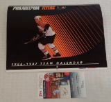 Flyers Mark Howe Autographed Signed 1986-1987 Team Full Calendar NHL Hockey JSA COA