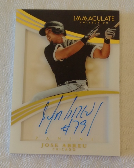 2015 Panini Immaculate Collectible Baseball Autographed Signed Shadowbox Jose Abreu White Sox 65/99