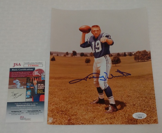 Johnny Unitas Autographed Signed 8x10 Photo Baltimore Colts HOF JSA COA