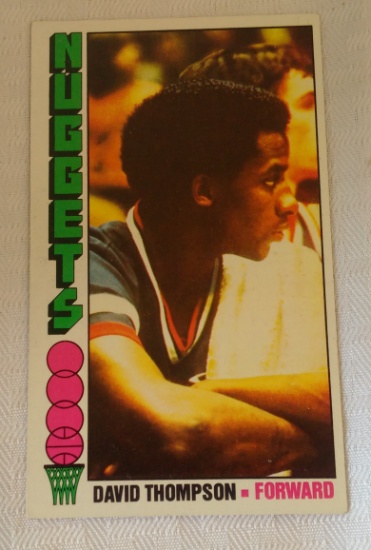 Key Vintage 1976-77 Topps NBA Basketball Rookie Card RC David Thompson #110 HOF Nuggets Tall Jumbo