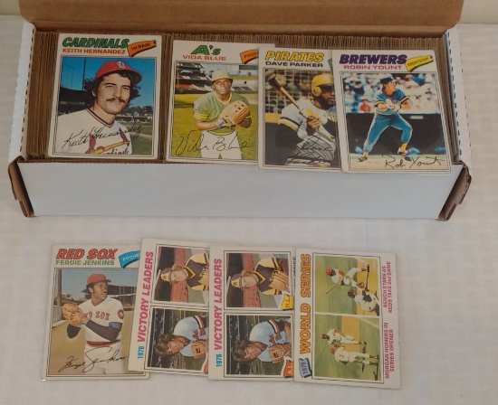 Approx 550 Vintage 1977 Topps MLB Baseball Card Lot Stars Rookies HOFers #1
