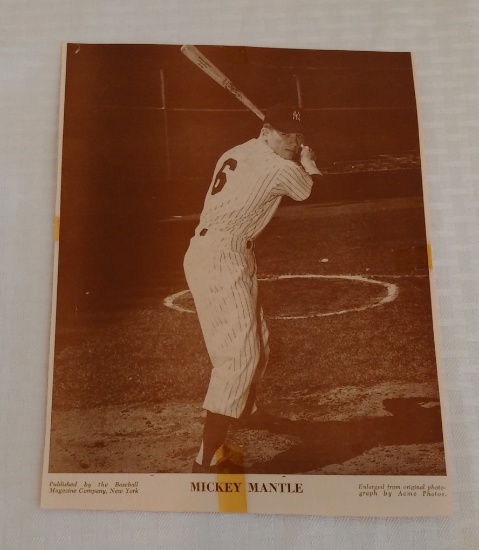 Very Rare 1950 1951 Baseball Magazine Insert Premium Pre Rookie Mickey Mantle Supplement Yankees