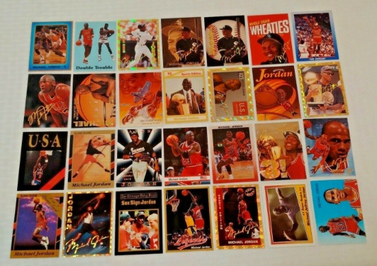 28 Different Michael Jordan NBA Basketball Bulls Promo Card Lot Oddball 1980s 1990s Rare Sox MLB